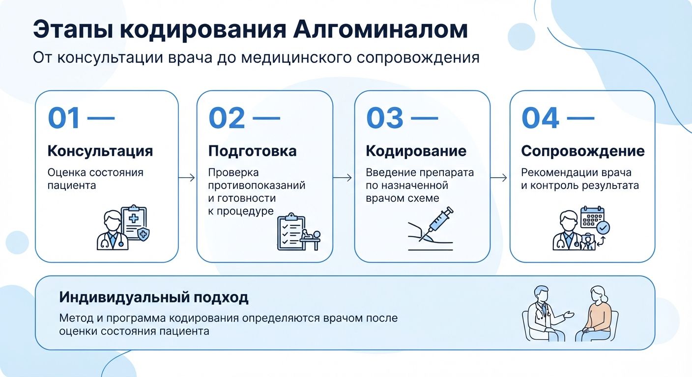 Кодирование препаратом «Алгоминал» в Гремячинске инфографика
